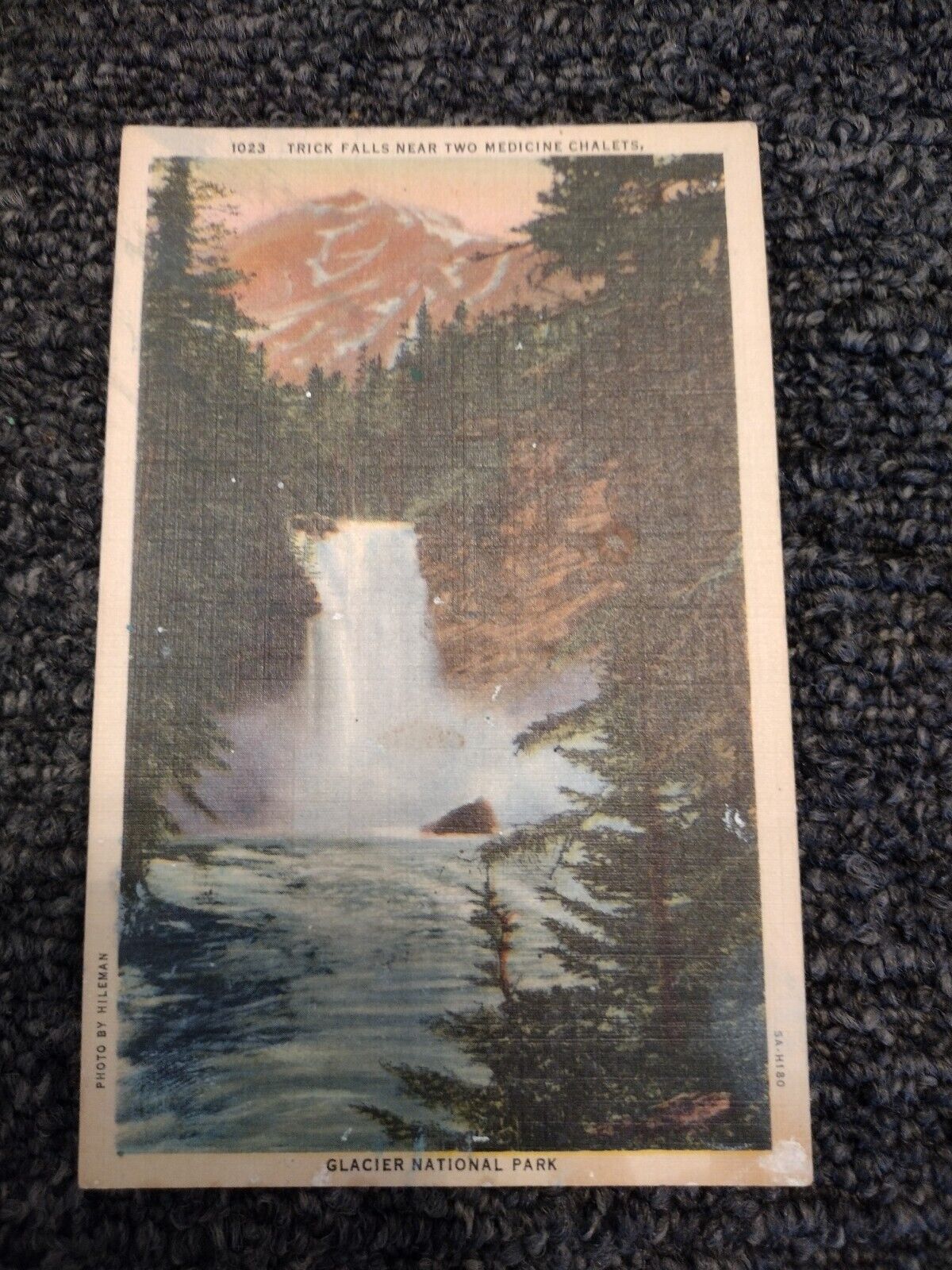 Vintage Linen Postcard Glacier National Park Montana Going to the Sun Highway