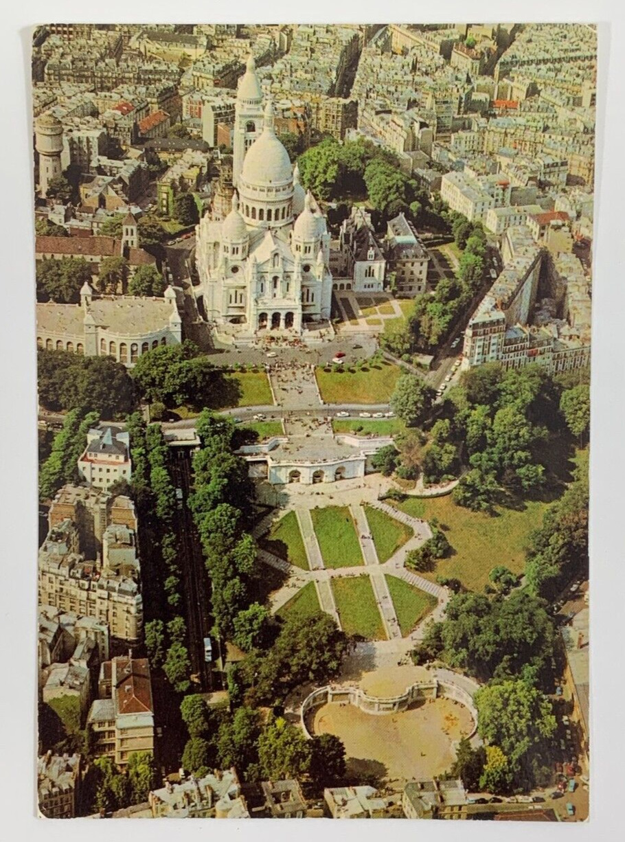 Aerial View of the Basilica of the Sacred Heart Paris France Postcard Unposted