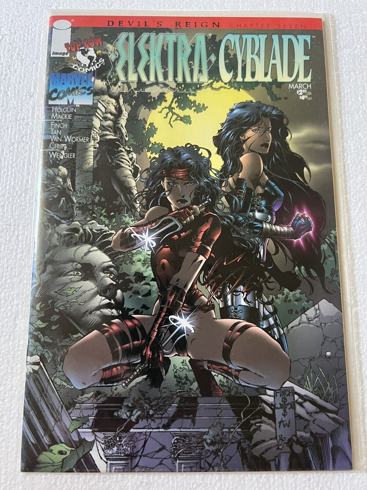 Elektra / Cyblade 1 Marvel / Top Cow Comics 1997 VF NM  8.5 - 9.0  Devil's Reign