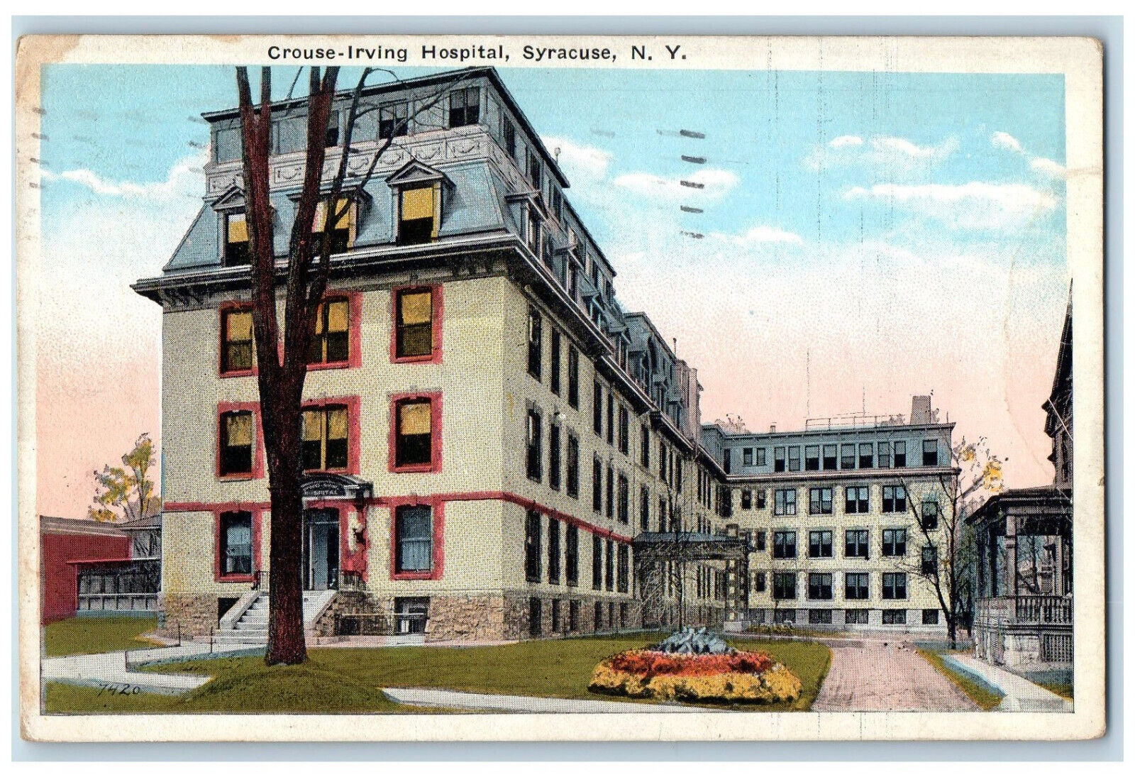 1925 Crouse-Irving Hospital Syracuse New York NY Vintage Posted Postcard