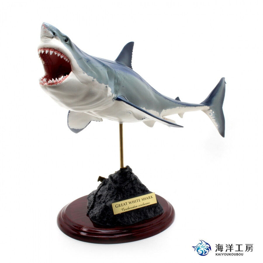 Great White Shark Figure 2 Great white shark Fish carving Handmade kaiyoukoubou 