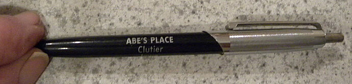 Vintage Abe\'s Place, Clutier,Iowa Ia, Phone 63 Advertising Ink Pen