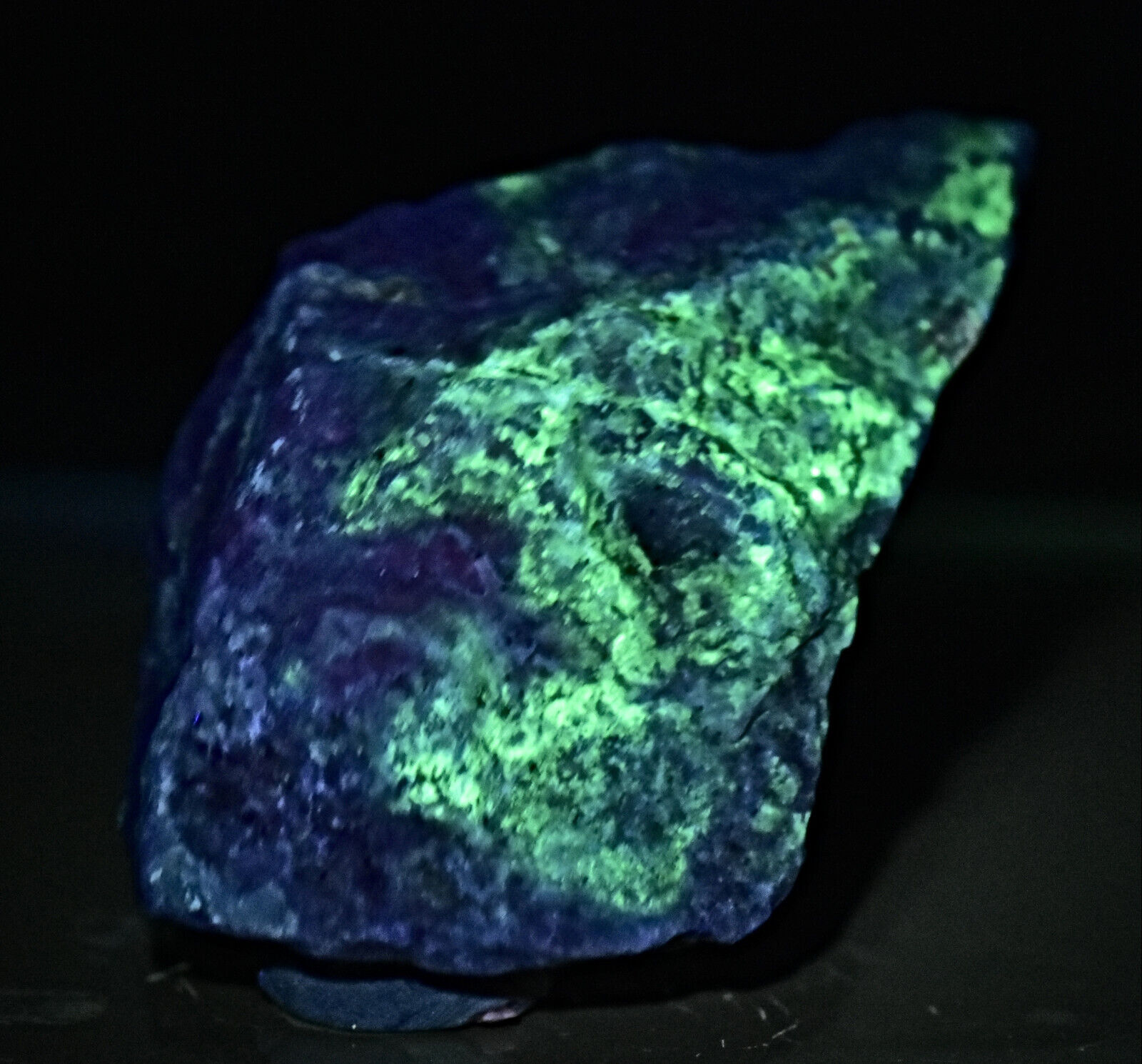 134 Gram Natural Fluorescent Rare Blue Hackmanite Rough Specimen w/ Unknown