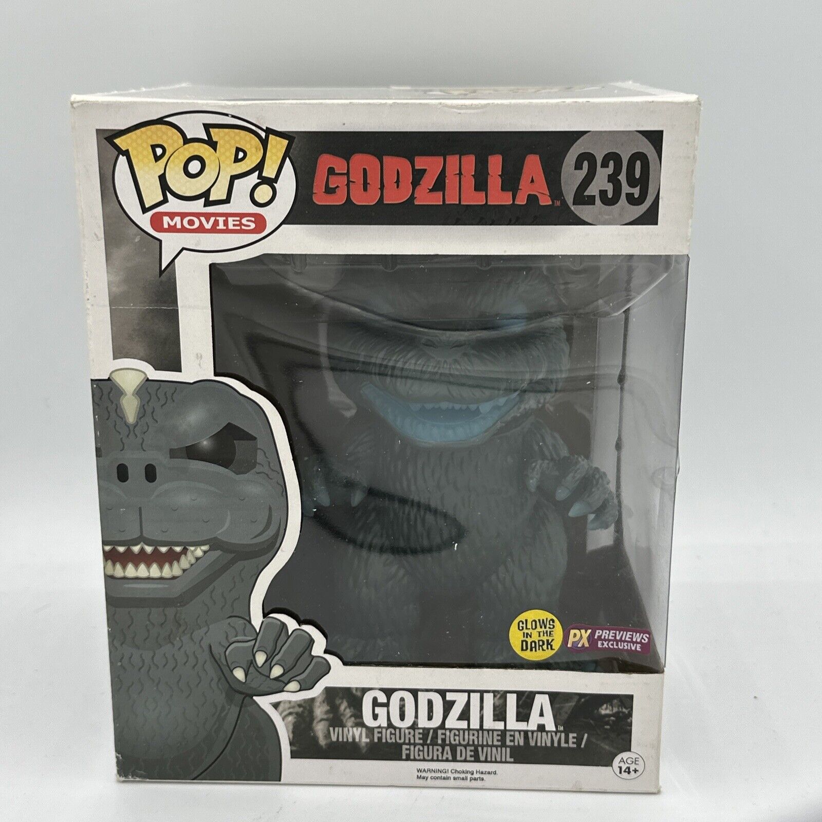 Funko Pop Godzilla 239 Glow In The Dark PX Shelf Wear