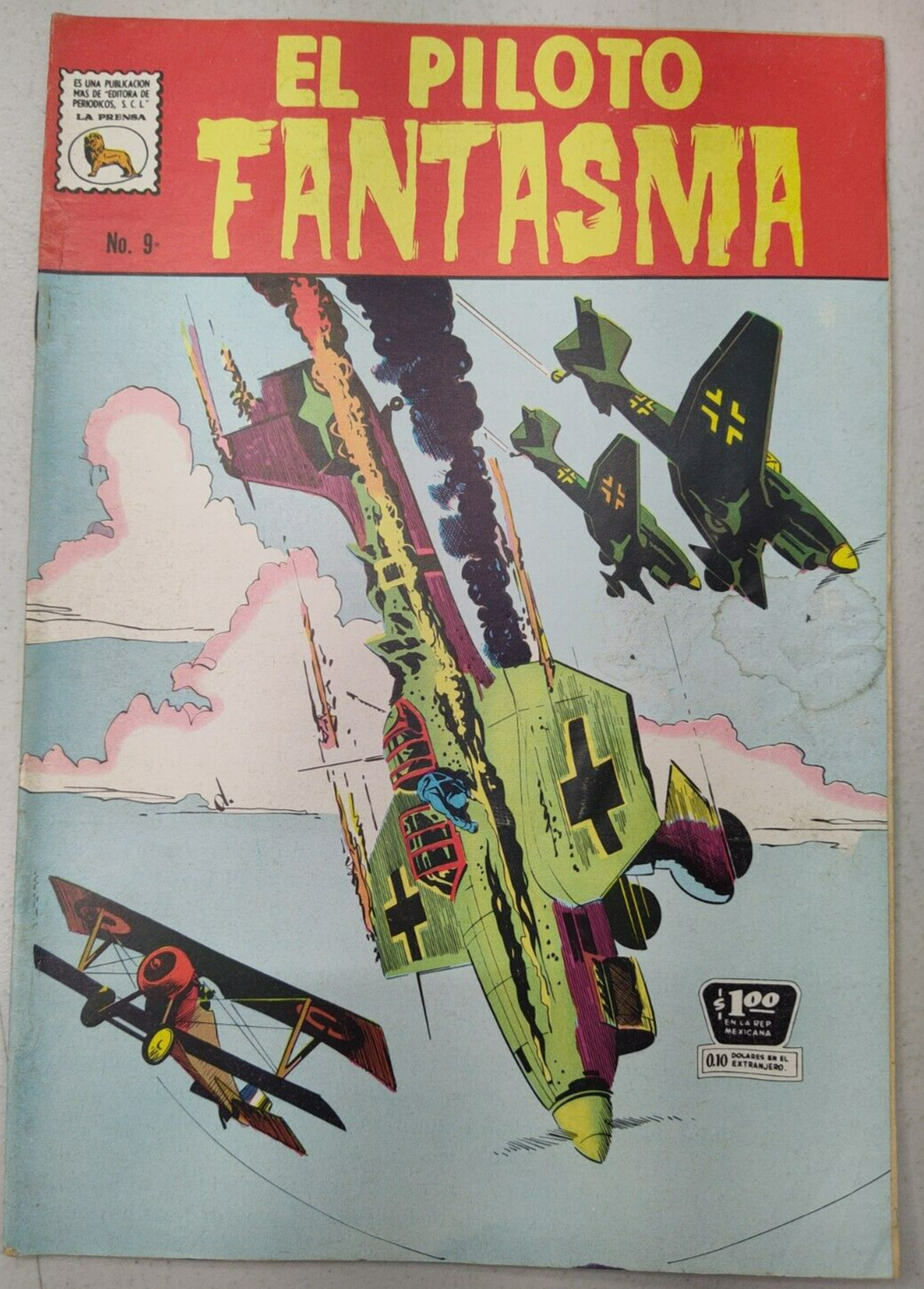 EL Piloto Fantasma #9 Mexico Spanish 1964 Comic VHTF