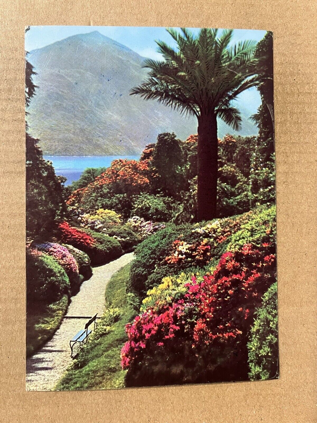 Postcard Italy Lago Di Como Villa Carlotta Giardini Gardens Flowers Vintage PC