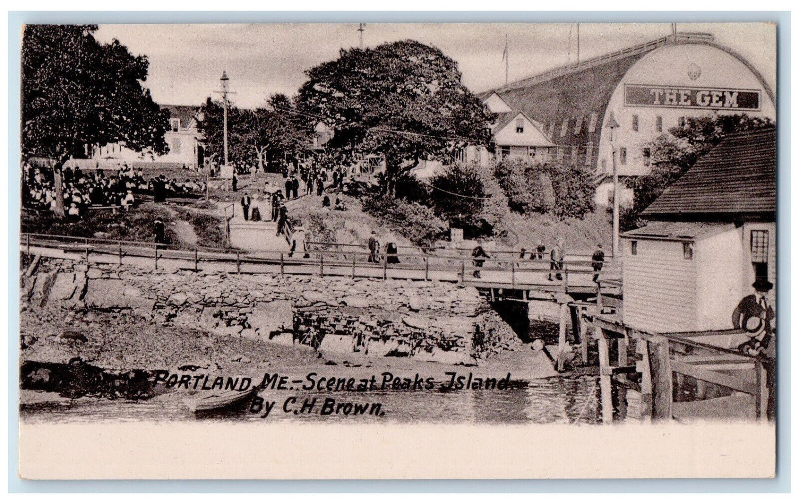 c1940\'s Scene at Peaks Island Portland ME By C.H. Brown Unposted Postcard