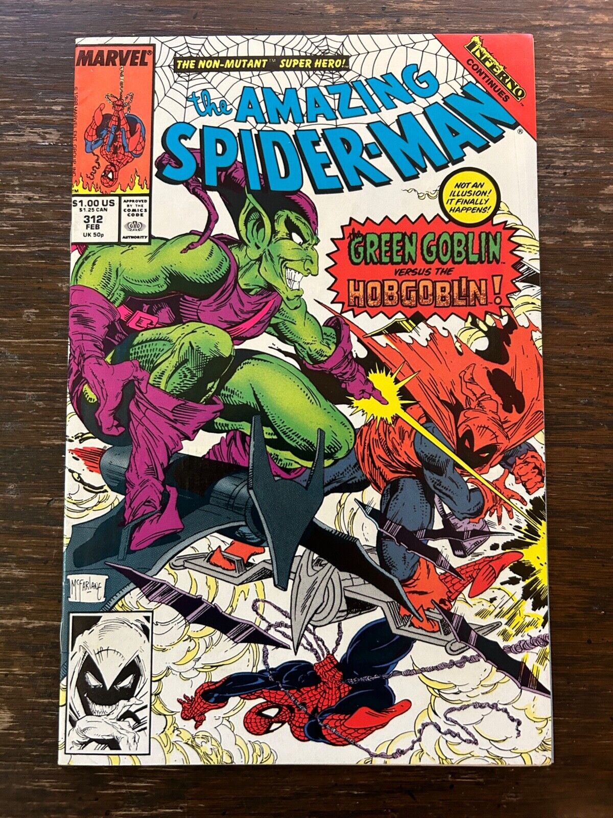 THE AMAZING SPIDER-MAN 312 NM- TODD MCFARLANE Goblin Spawn X-Force Uncanny X-Men