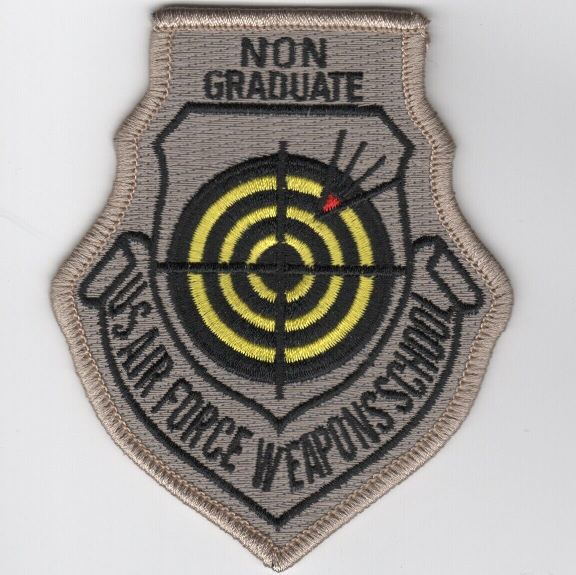 USAF AIR FORCE WIC FIGHTER WEAPONS SCHOOL NON GRADUATE EMBROIDERED JACKET PATCH
