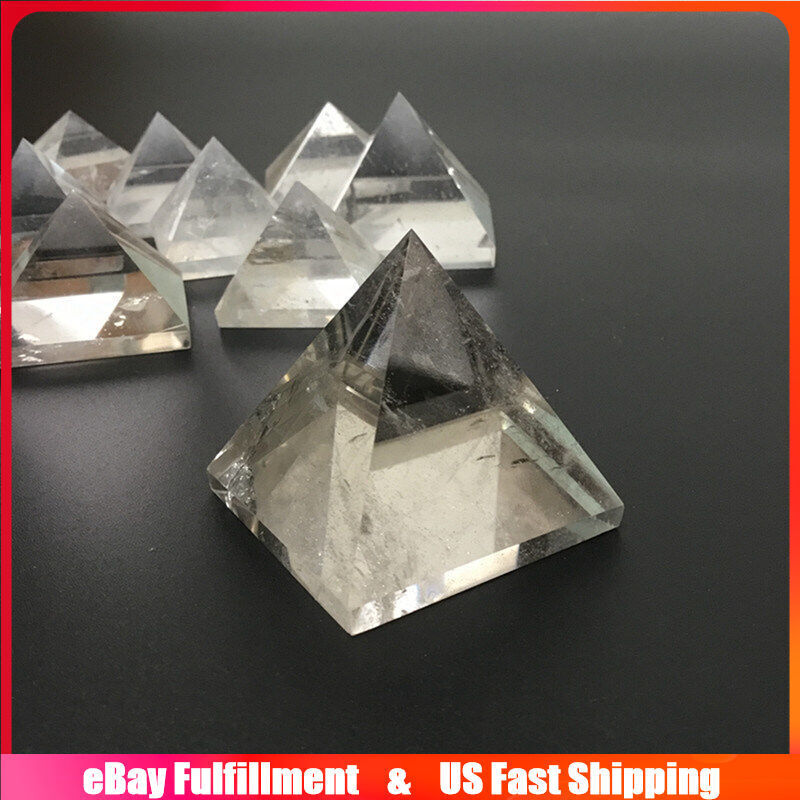 Natural Clear Quartz Crystal Pyramid Chakra Orgone Energy Fengshui Tower Healing