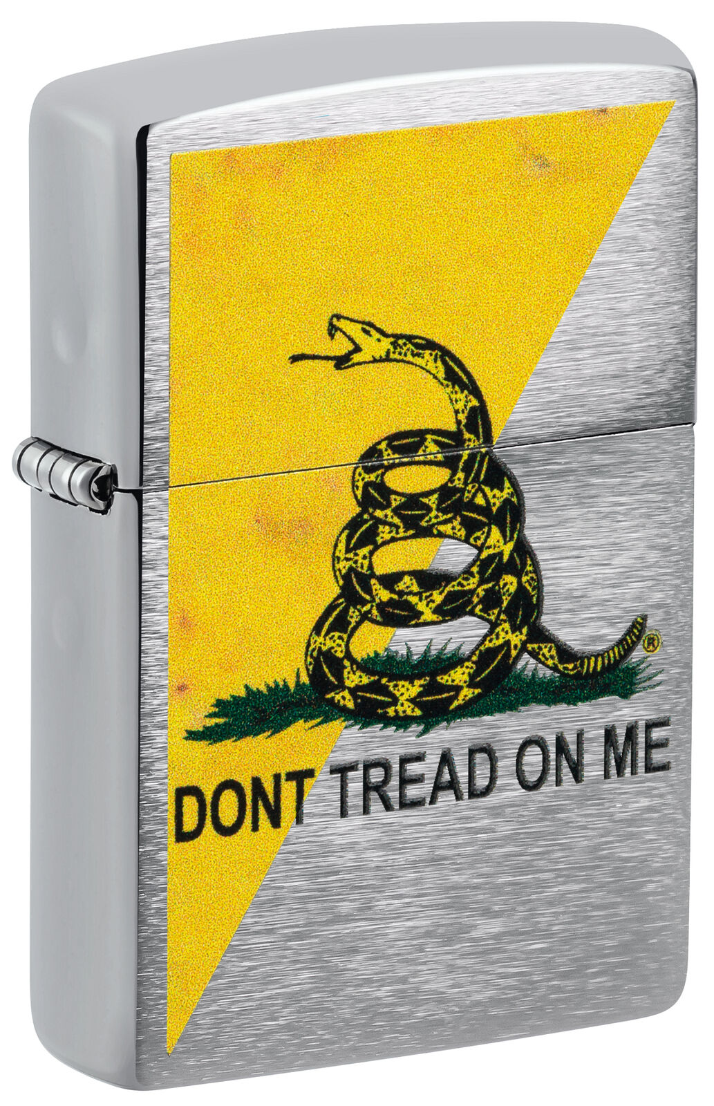 Zippo Dont Tread On Me Flag Design Brushed Chrome Windproof Lighter, 48118