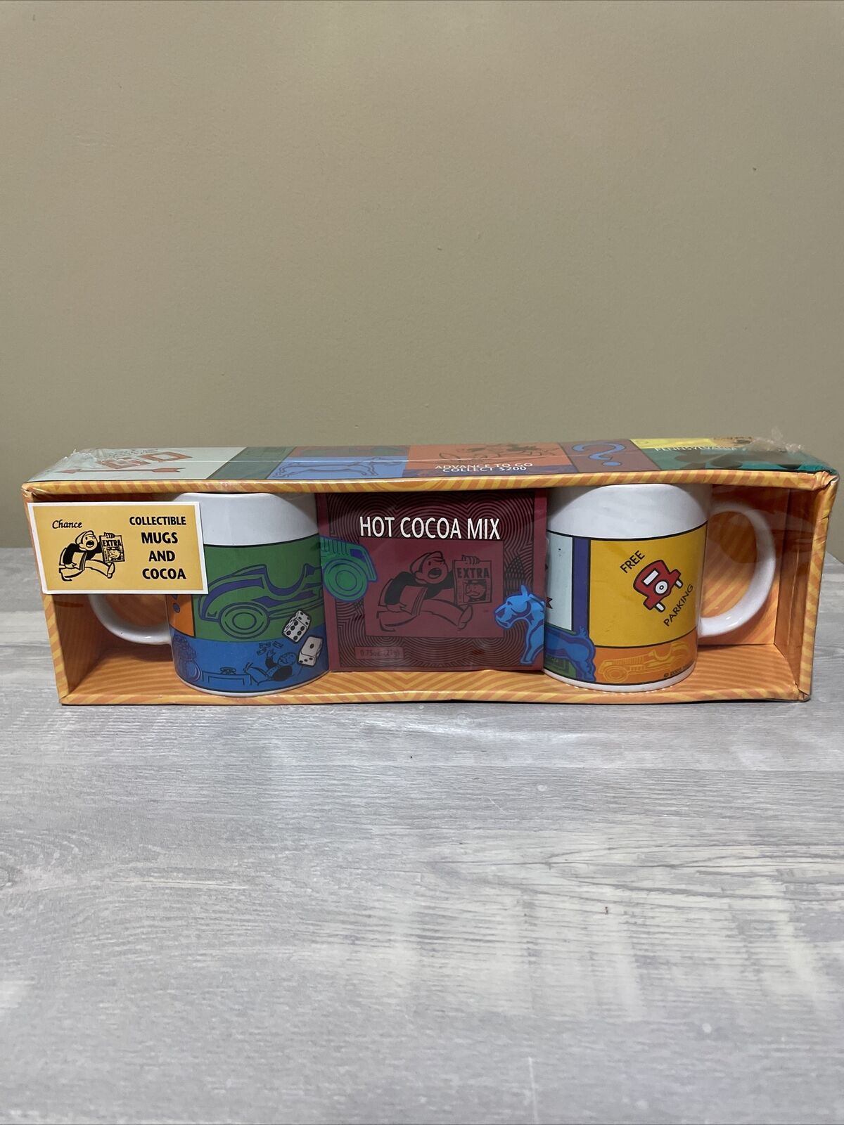 NOS 2005 Monopoly Mugs 70th anniversary Sealed In Box Set Collectible Coffee Mug
