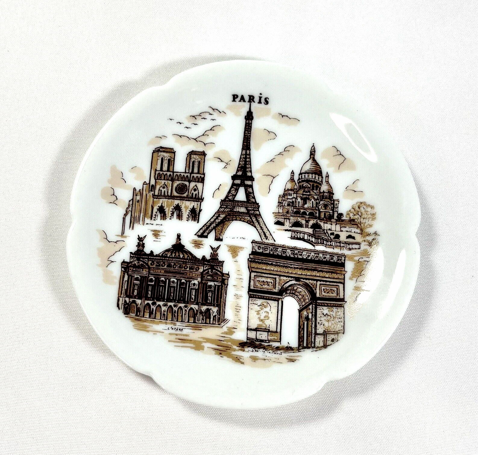 Mini Decorative Wall Plate Paris Porcelain Eiffel Tower France Landmarks Limoges