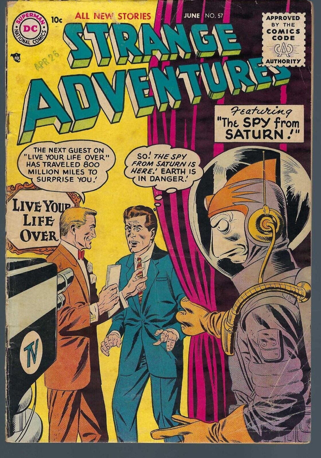 STRANGE ADVENTURES #57 June 1955 in VG+ DC Comics