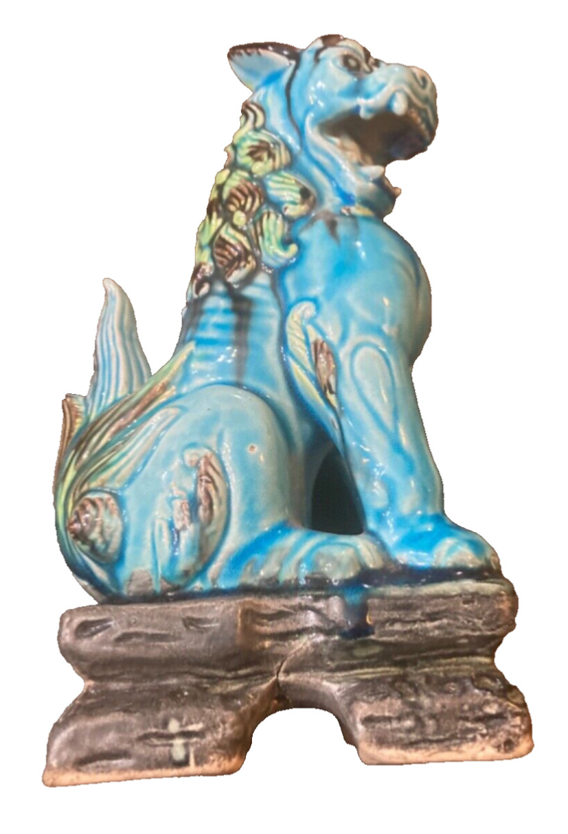 Vintage Antique Blue Foo Dog Made in Japan Wales