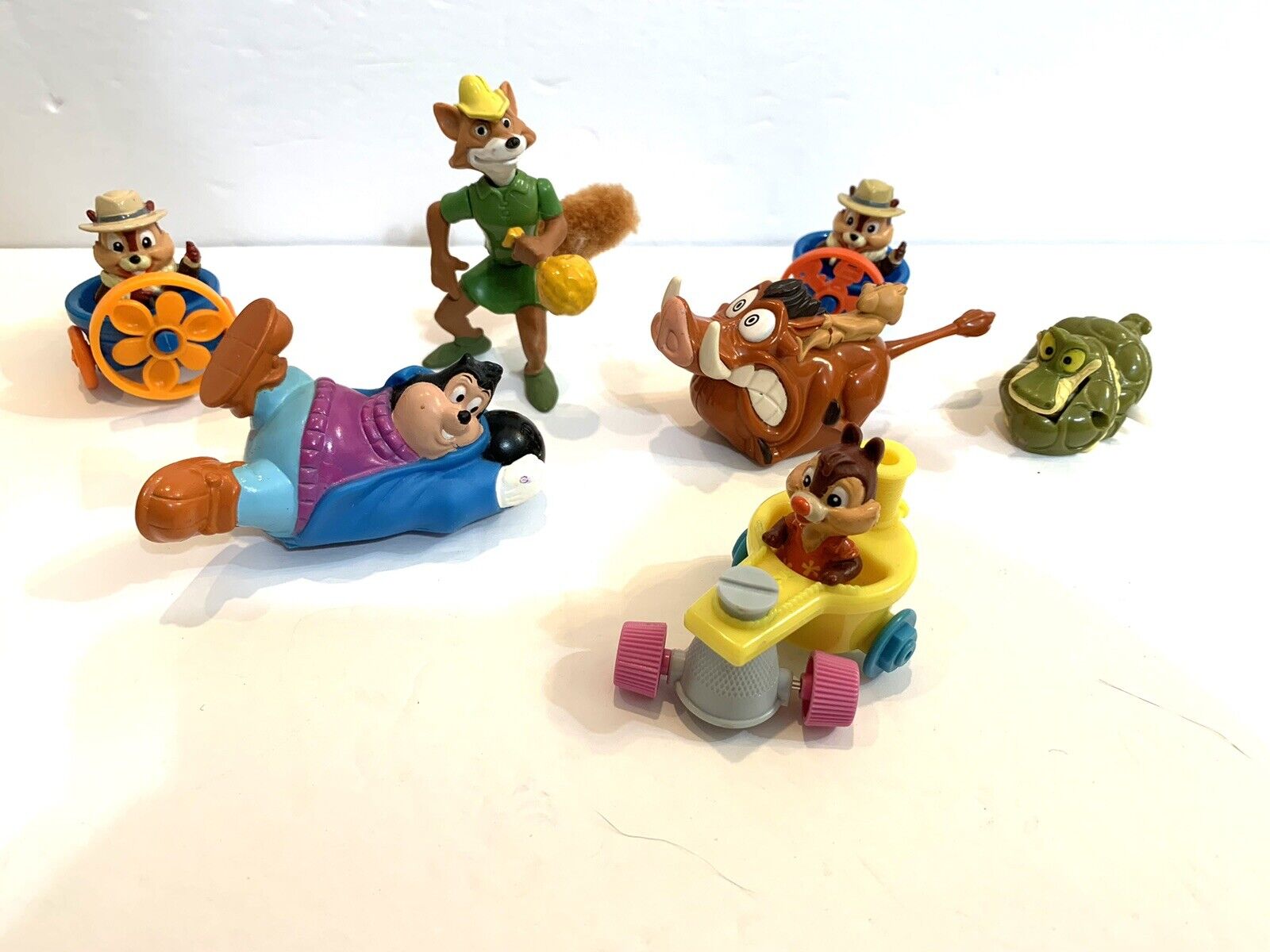 VTG Disney Figures Kaa Snake Lot  of 7 Timon and Pumbaa Robin Hood PJ Chip Dale