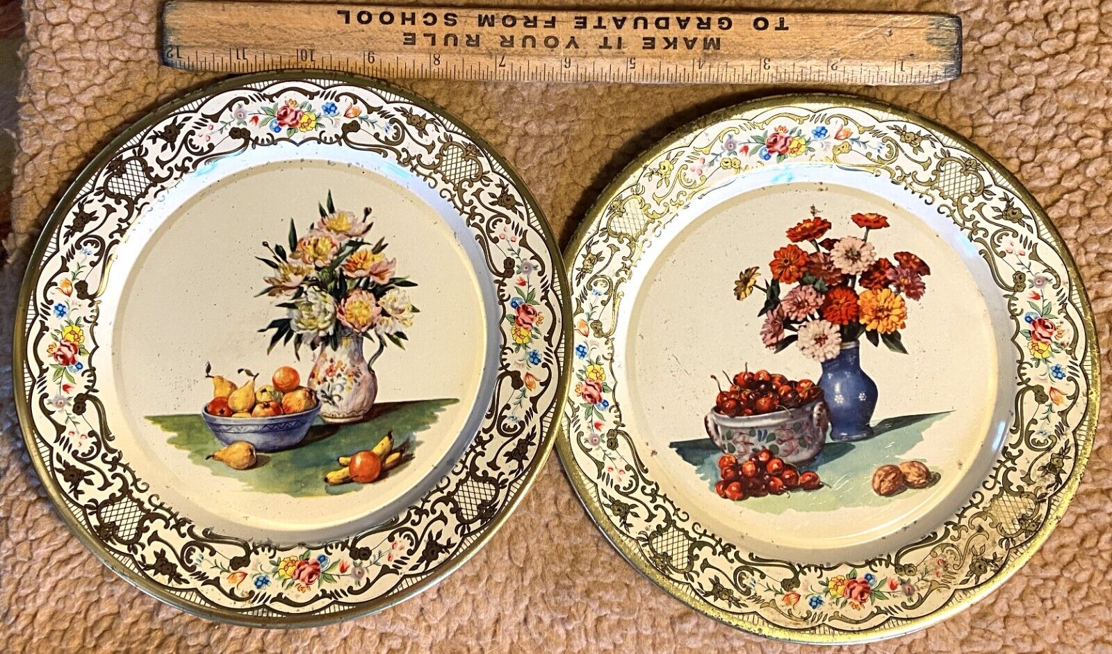 Two Vintage Daher Metal Plates from Holland (PL436)