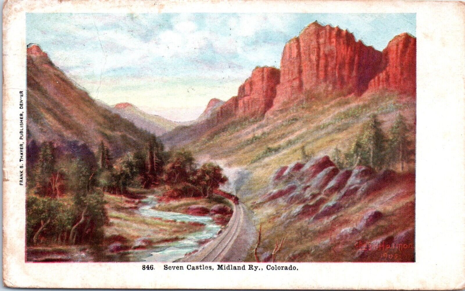 Colorado Seven Castles Midland Railway Postcard Posted Chas H Harmon 1907