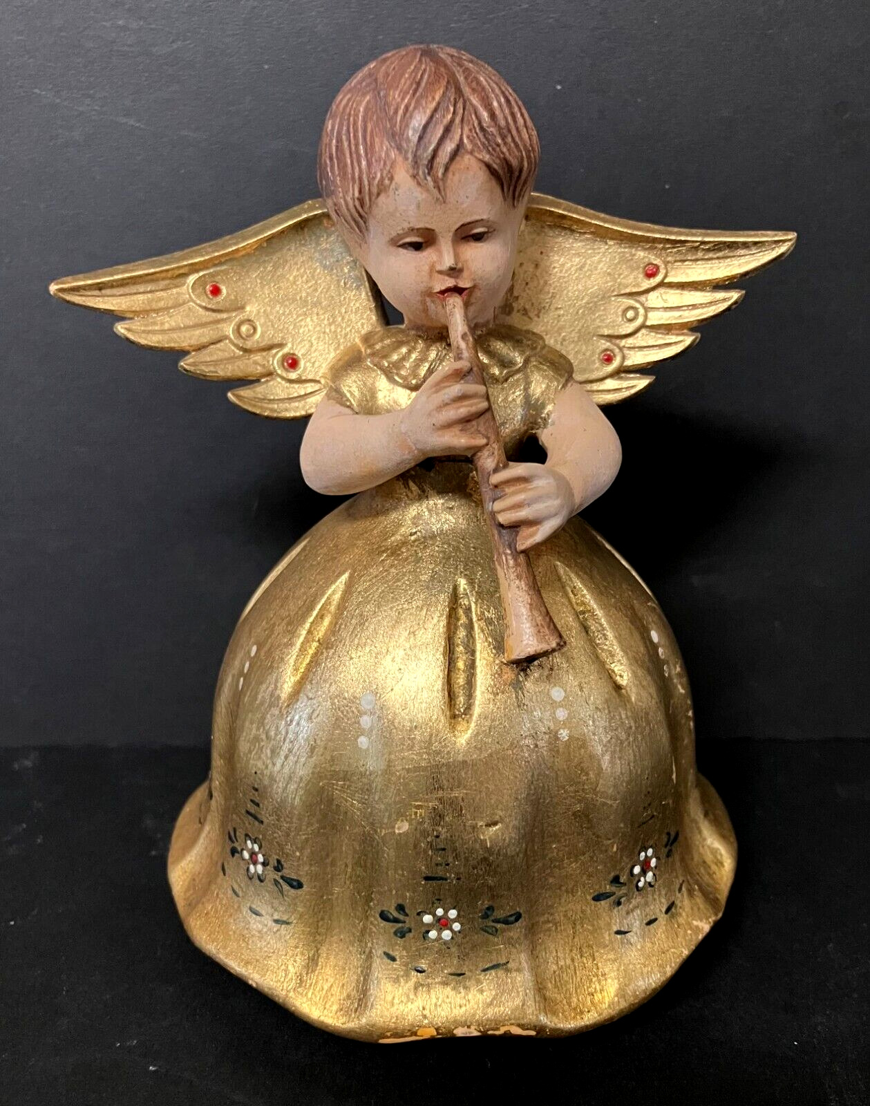 Anri - Toriart - Reuge Angel w/ Flute Music Box - Very Nice /  Working Condition