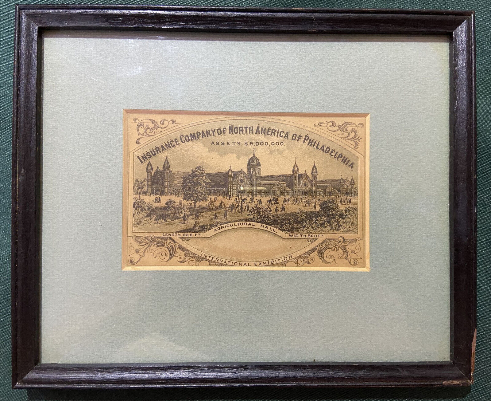 1876 International Exhibition Lithograph Philadelphia Agricultural Building
