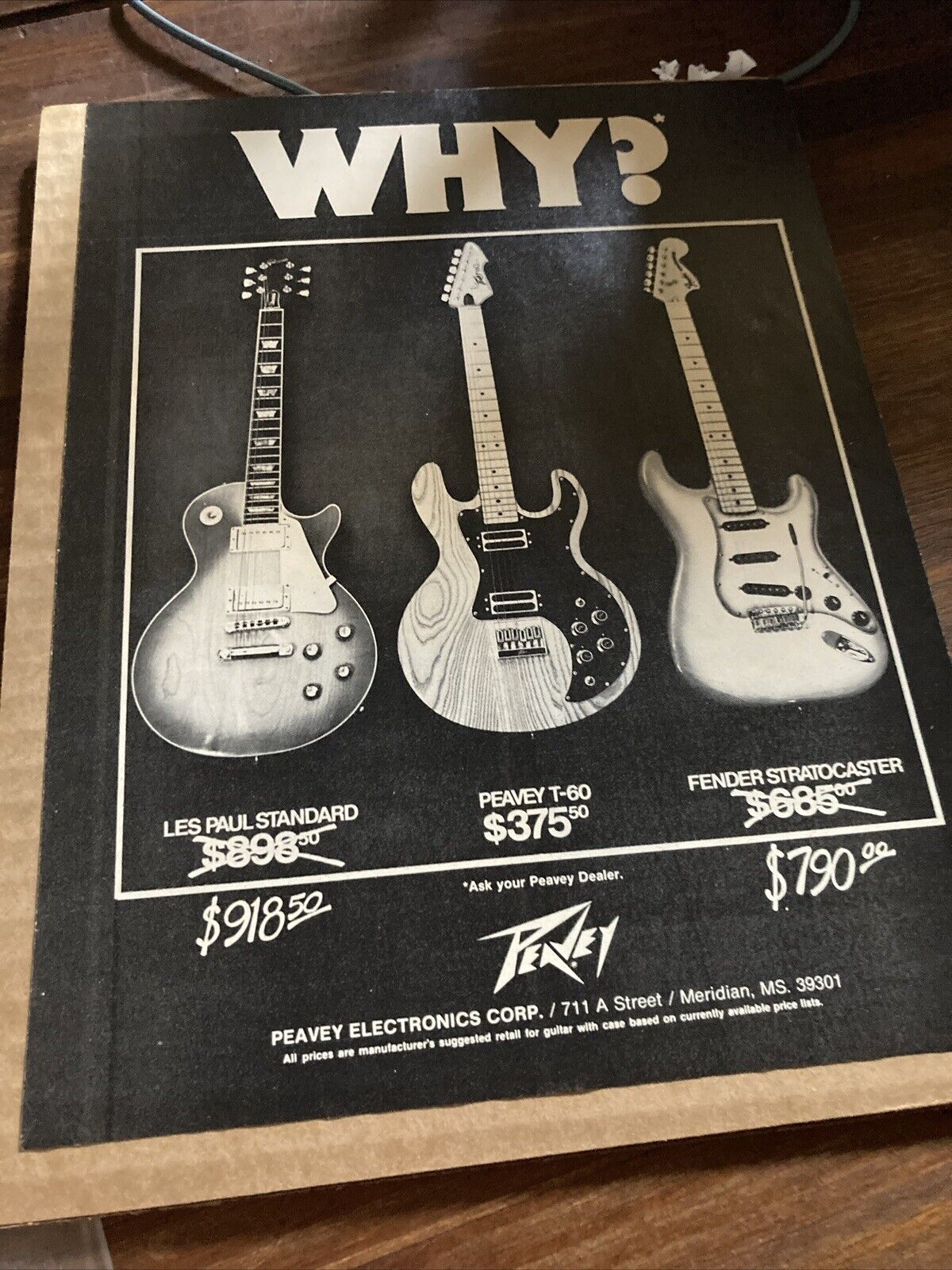 Vintage peavey Guitar Ad -1980