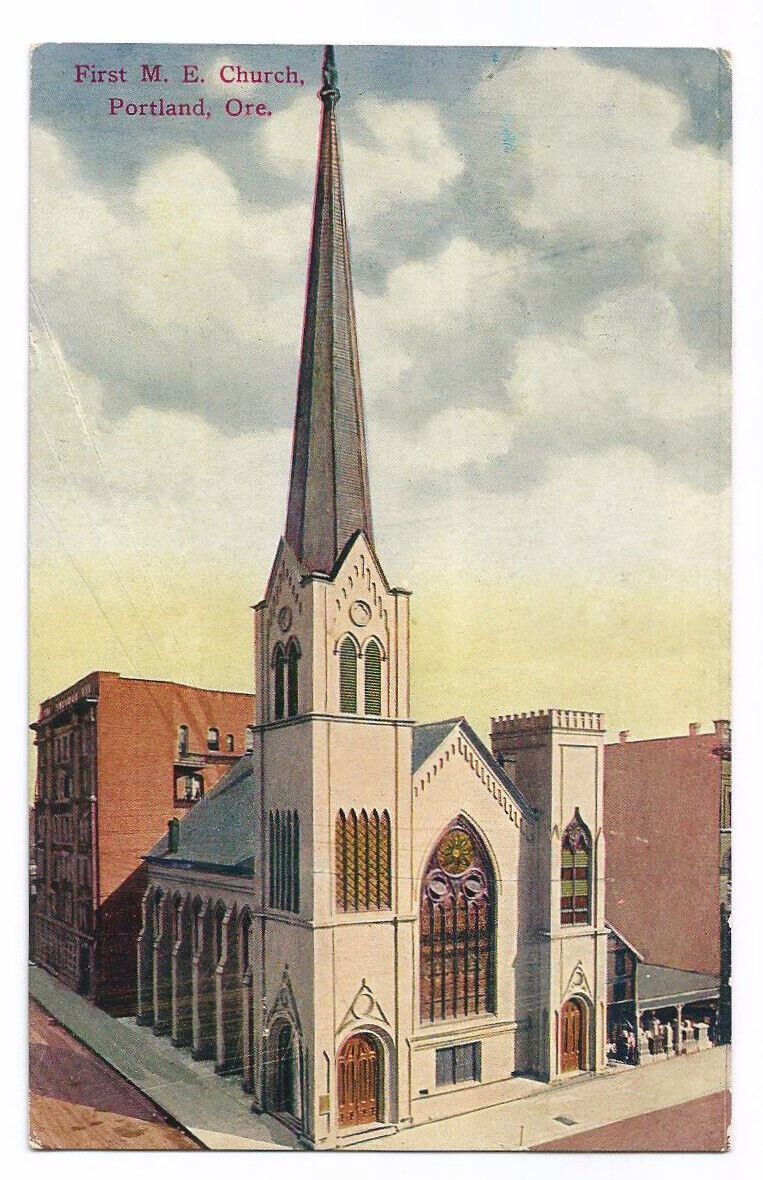 Portland Oregon OR Postcard First M E Church c1910