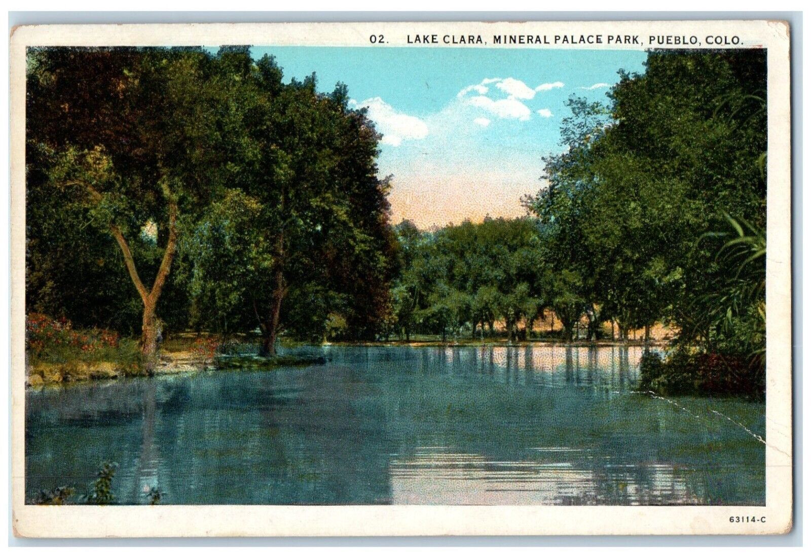1932 Lake Clara Mineral Palace River Pueblo Colorado CO Vintage Posted Postcard