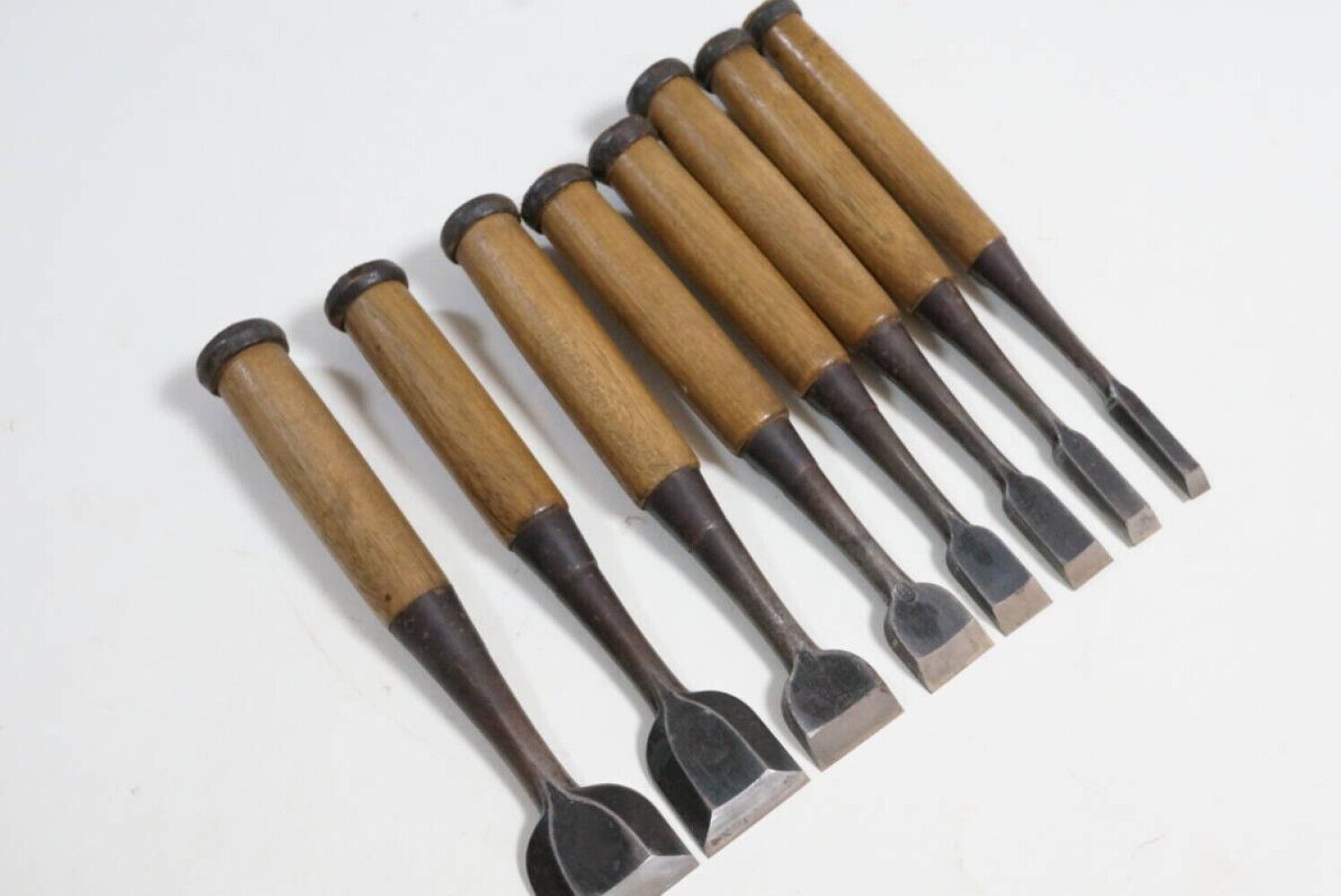 Japanese Vintage Chisel 8set Nomi made by famous blacksmith Naohide /y12