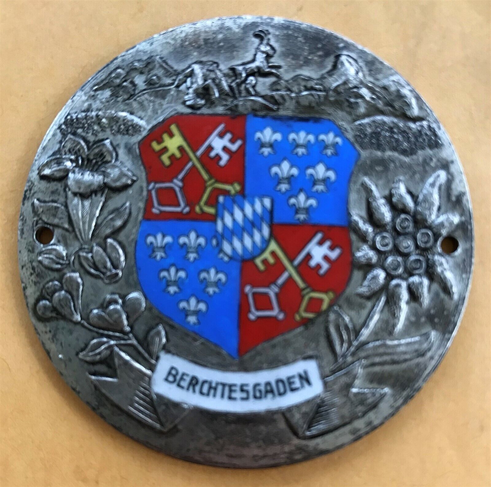 Badge souvenir auto car Germany German Berchtesgaden town, Bavaria