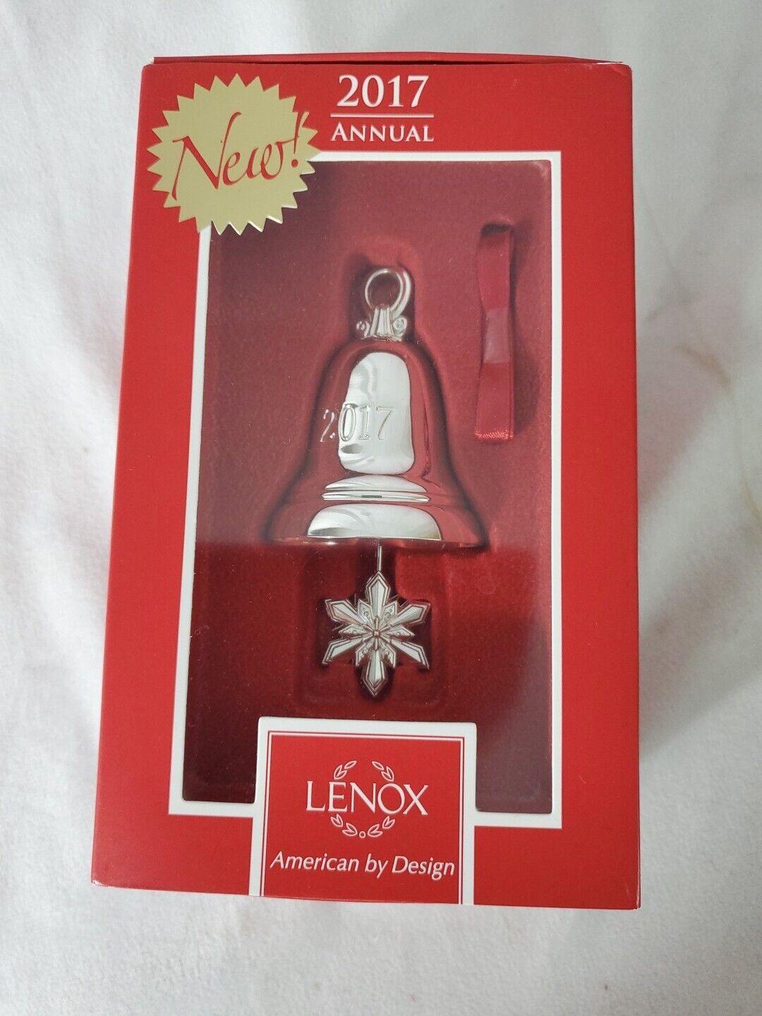 Lenox 2017 Silver Bell Annual Christmas Ornament - NEW in BOX & 
