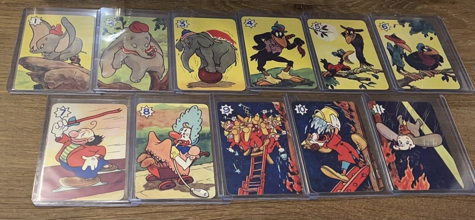 1939 Walt Disney 🎥 Mickey Mouse Ltd. Dumbo Movie Colored 11 Card Set RARE