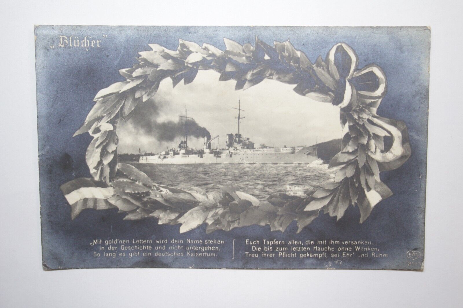 RPPC Photo German Imperial Navy WWI SMS Blucher Cruiser