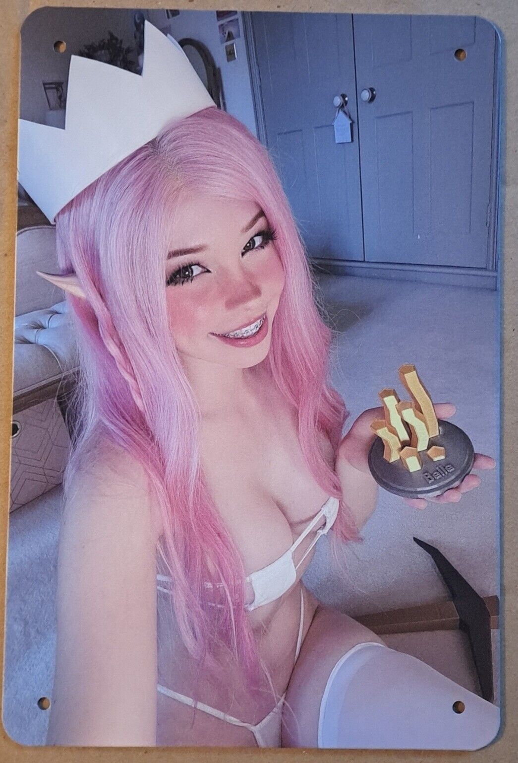 Belle Delphine metal hanging wall sign
