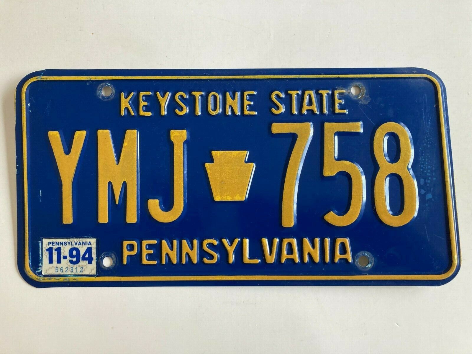 1994 Pennsylvania License Plate Keystone State Slogan All Original