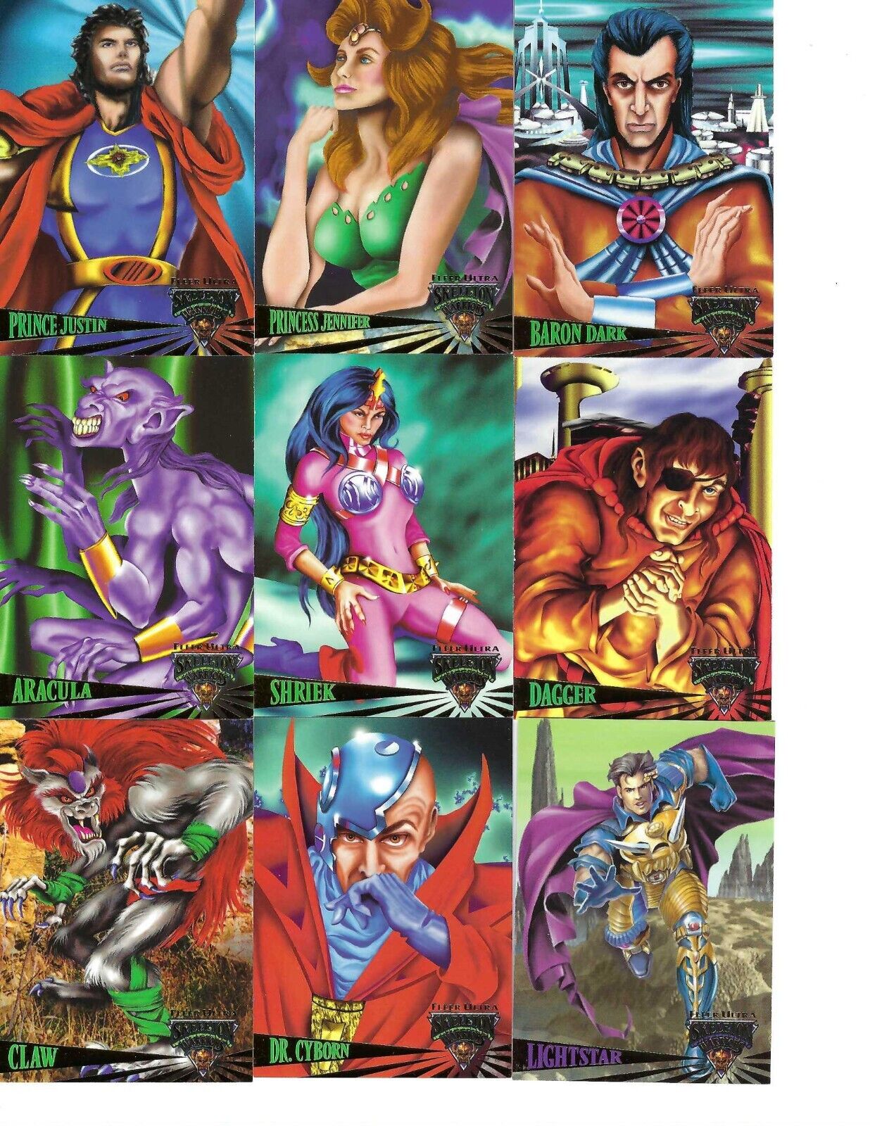 Lot of 168 Skeleton Warriors Trading Cards by Fleer Ultra 1995