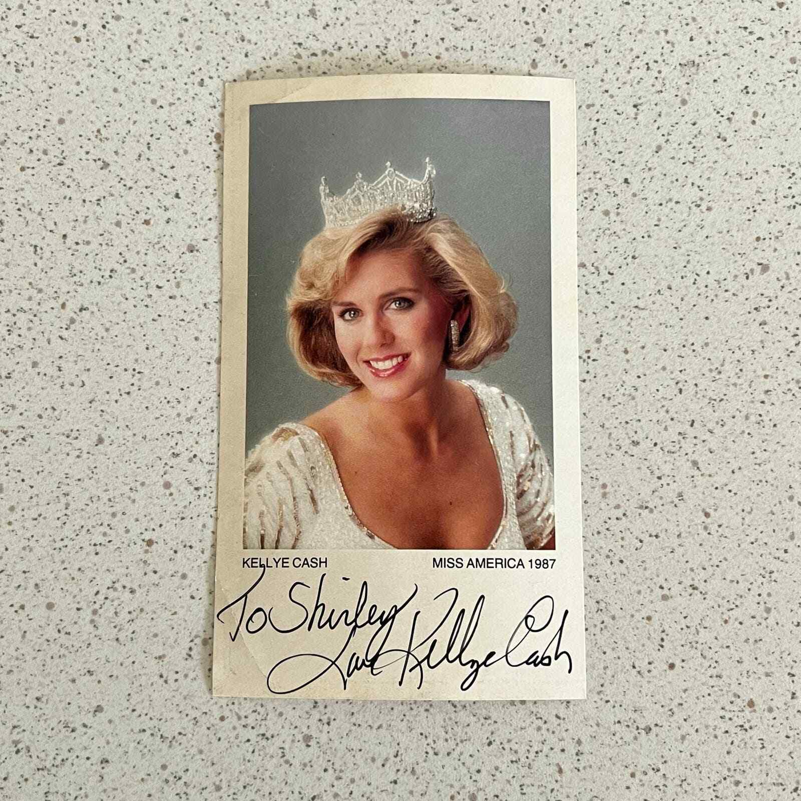 Miss America 1987 Kellye Cash Personalized Autograph Picture Photograph 6 x 3.5