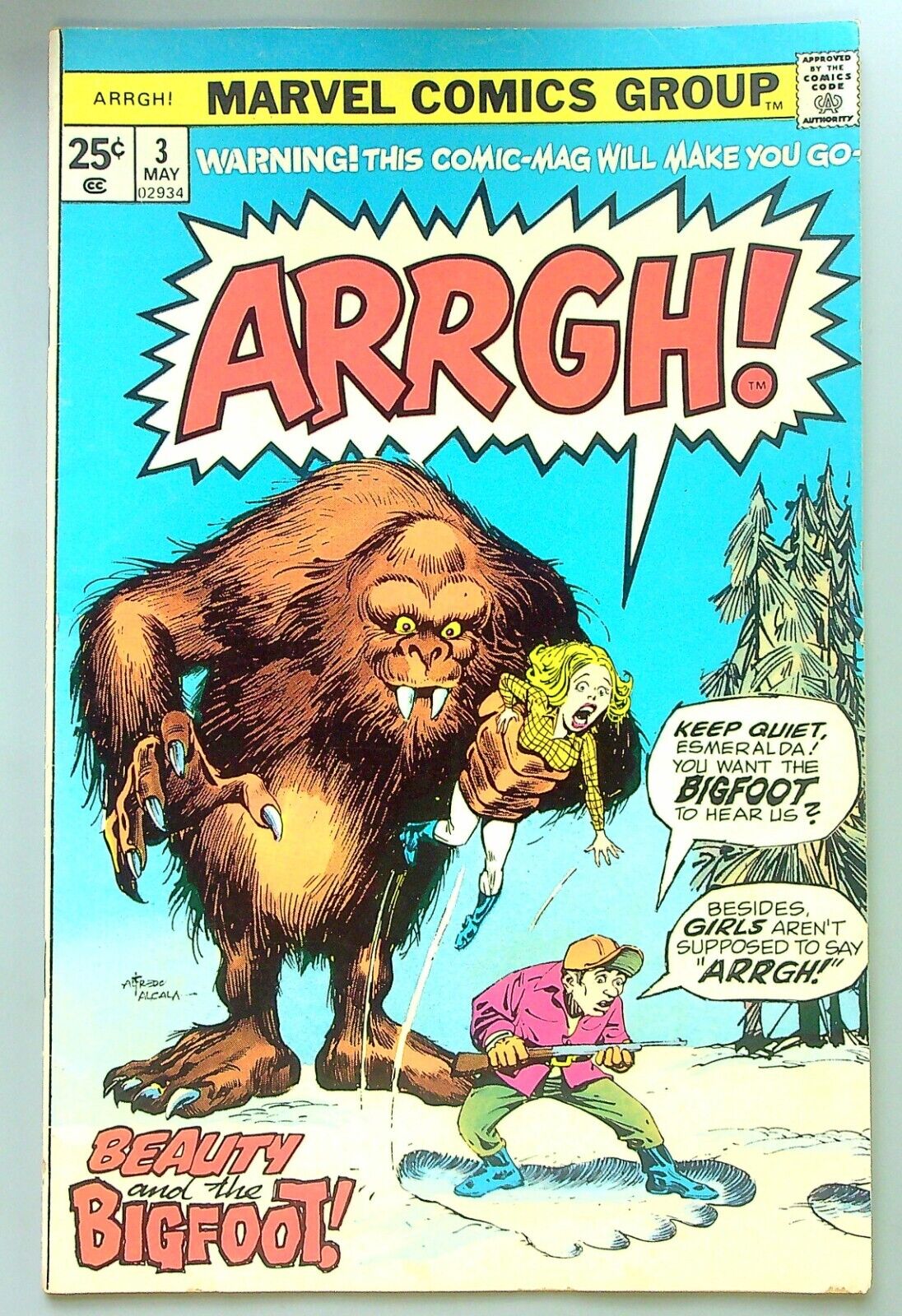 Arrgh #3 ~ MARVEL 1975 ~ Beauty and the Bigfoot VG+