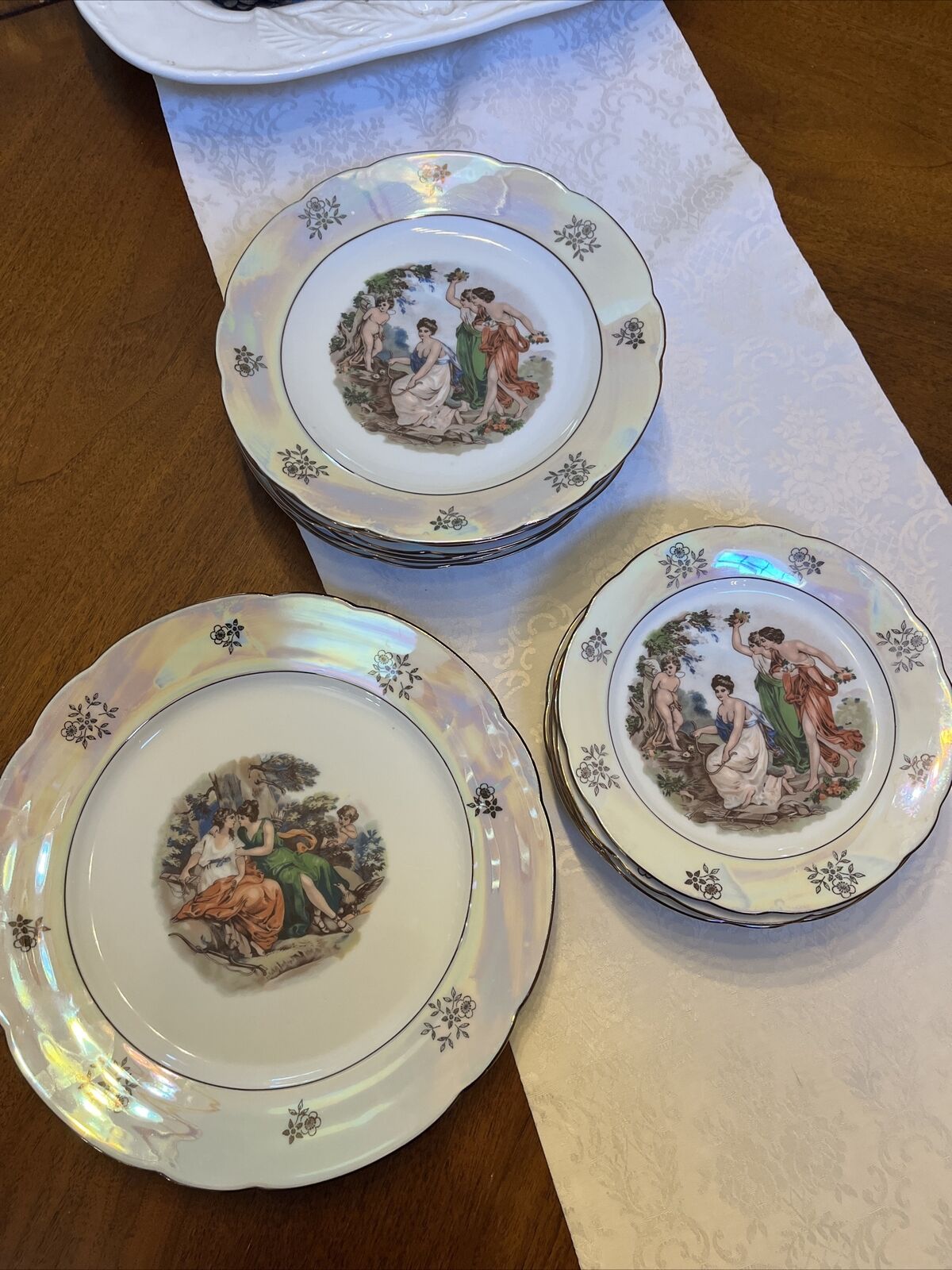 RAREKahla Porcelain Plates(6)7-1/2” + 9” (6) + 1 Lg Serving Plate GDR Germany