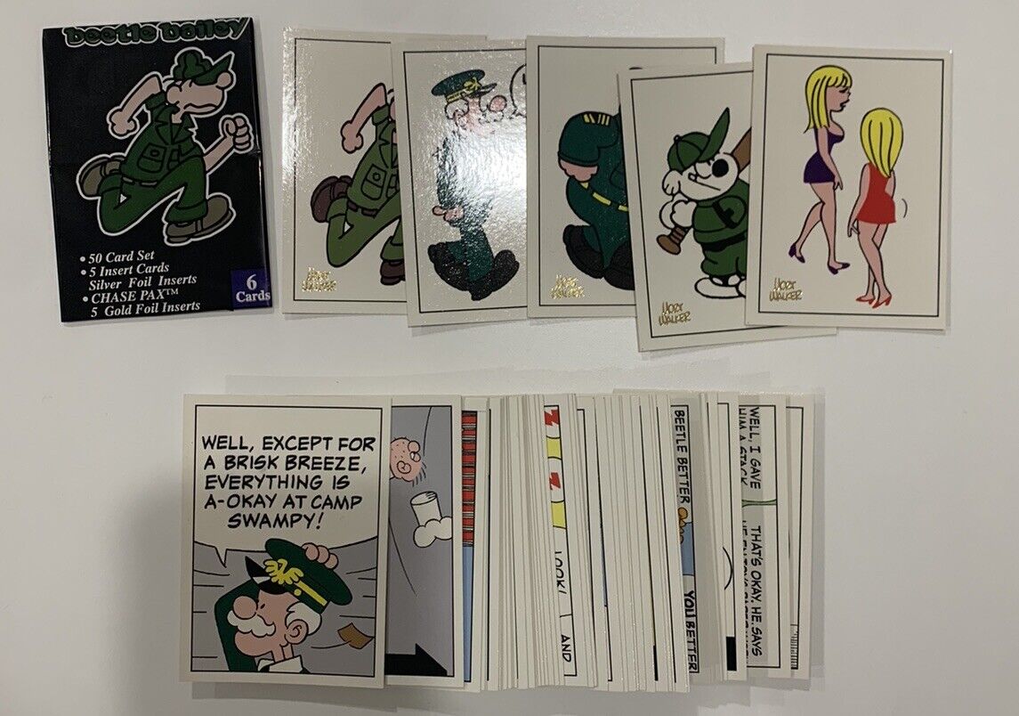 1995 Beetle Bailey 50 Card Complete Trading Card Set Comic  + 5 Card Gold Insert