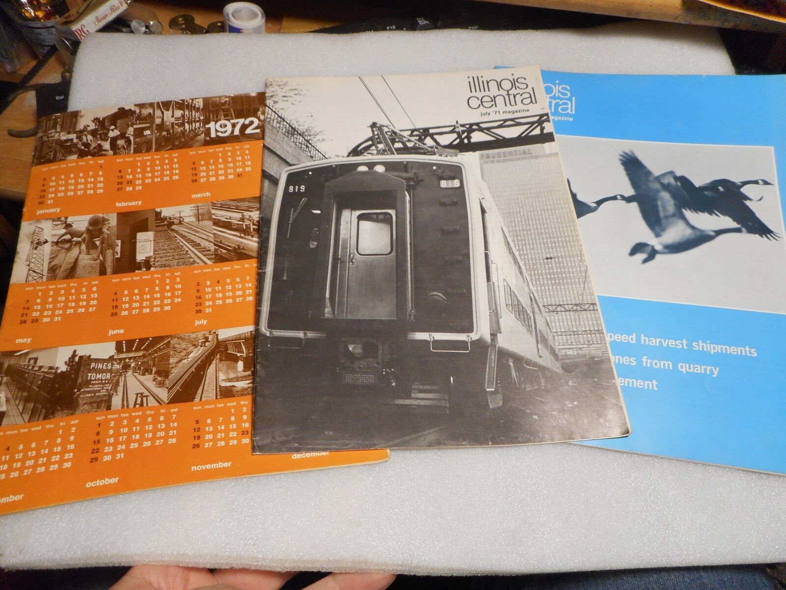 3 Vintage Illinois Central Railroad Employee Magazines 1971 1972 EJ&E