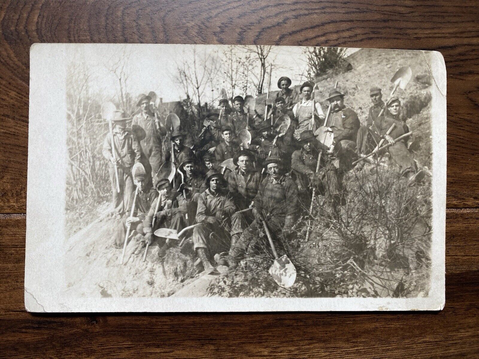 Michigan Copper Mines Painesdale Miners & Shovels RPPC 1904-1918 Vintage Photo