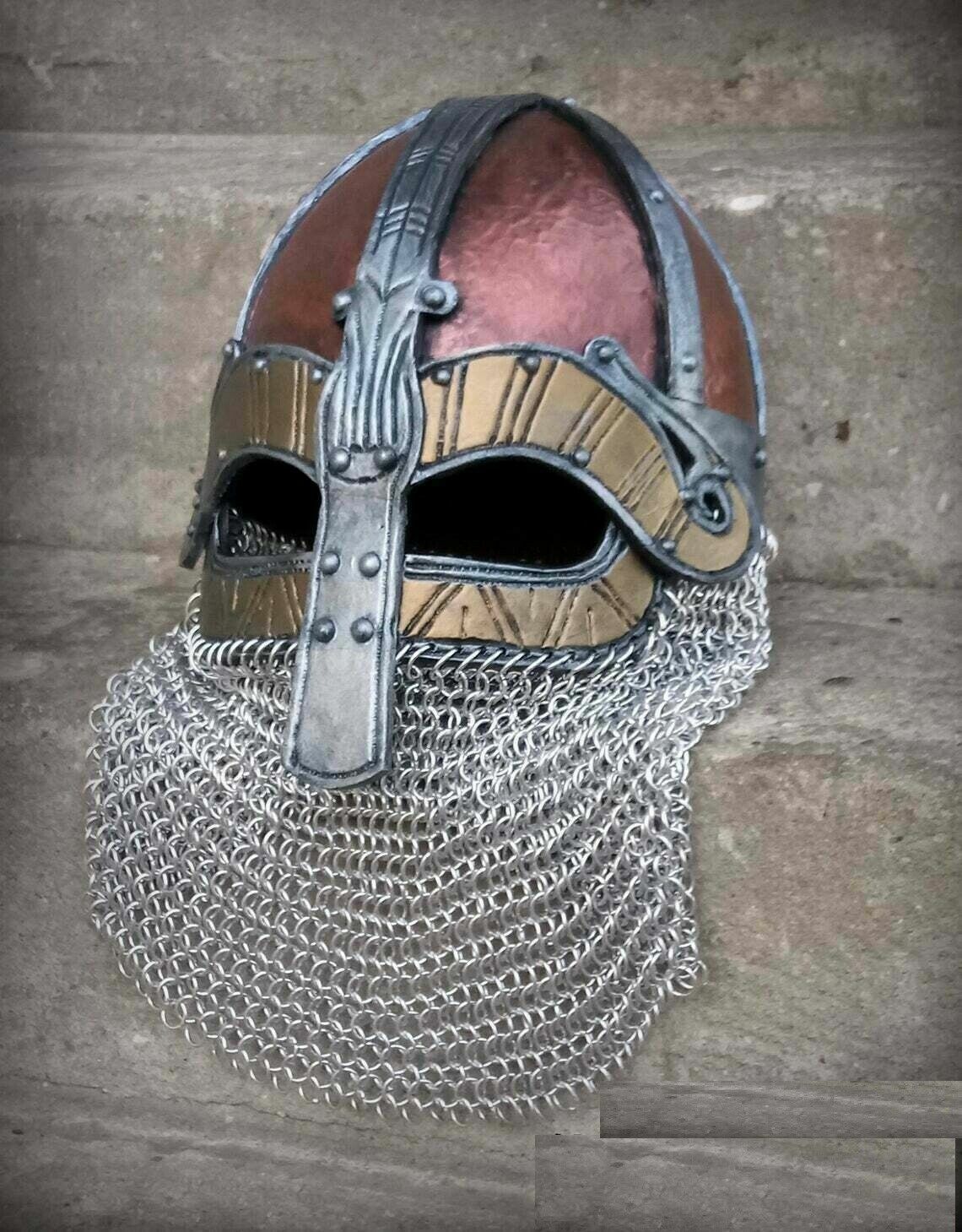 Antique 18GA Steel Medieval Armor Viking Helmet Wearable Warrior Halloween Gift