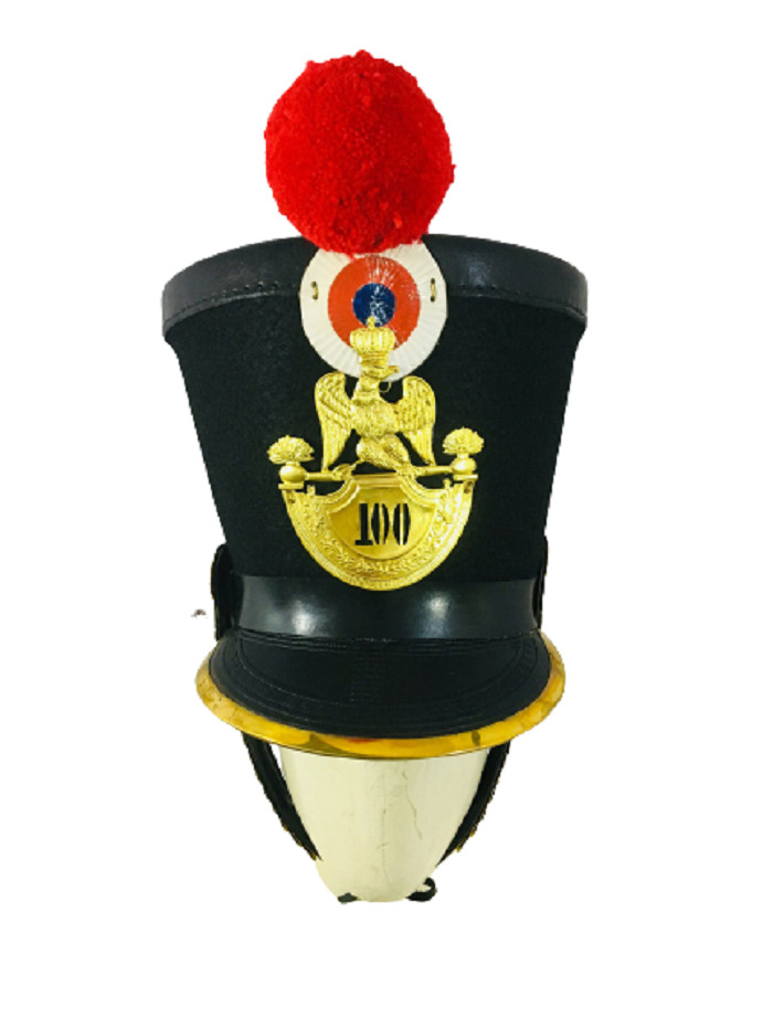 New French Napoleonic SHAKO HELMET Black Napoleonic Shako Helmet | Black Color |