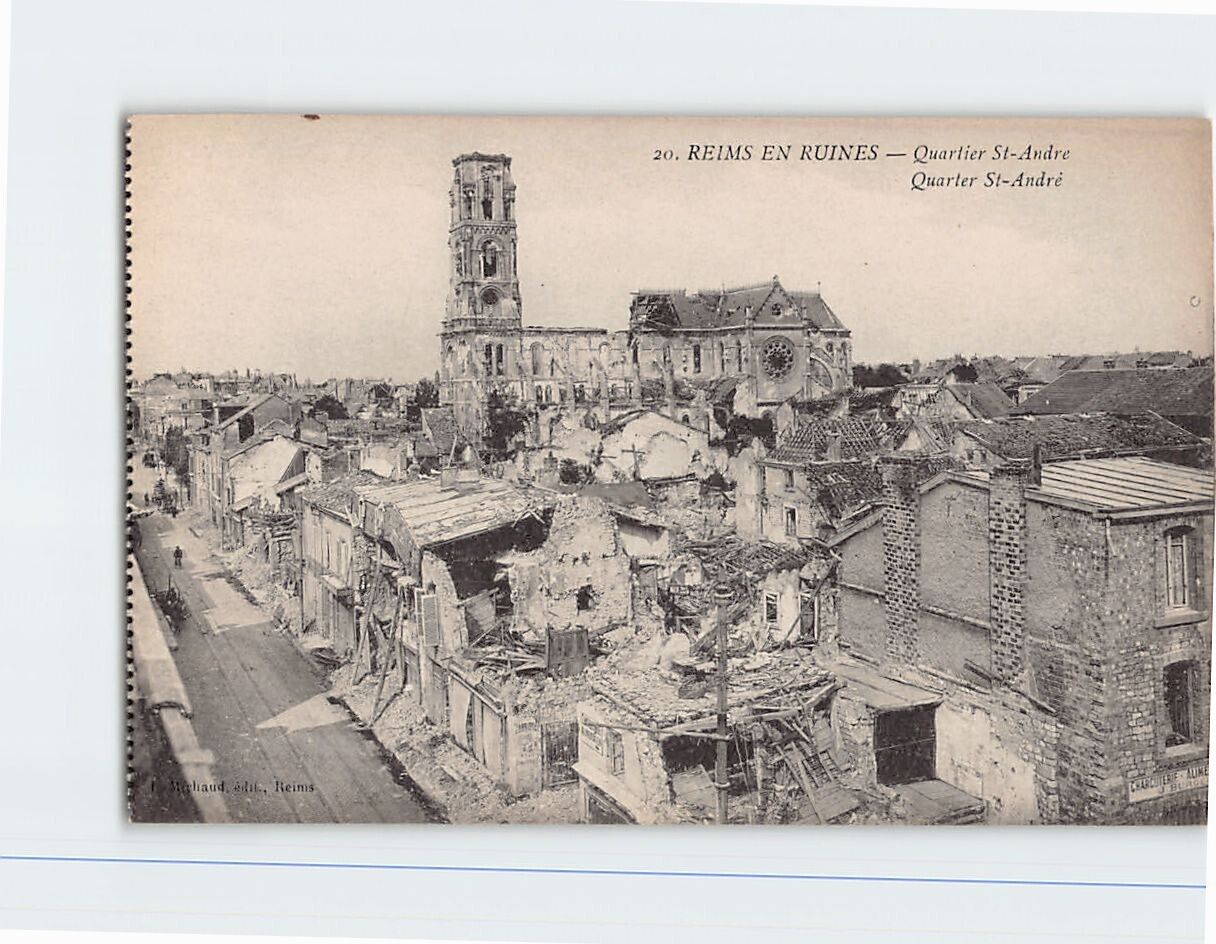 Postcard Quarter St André Reims En Ruines Reims France