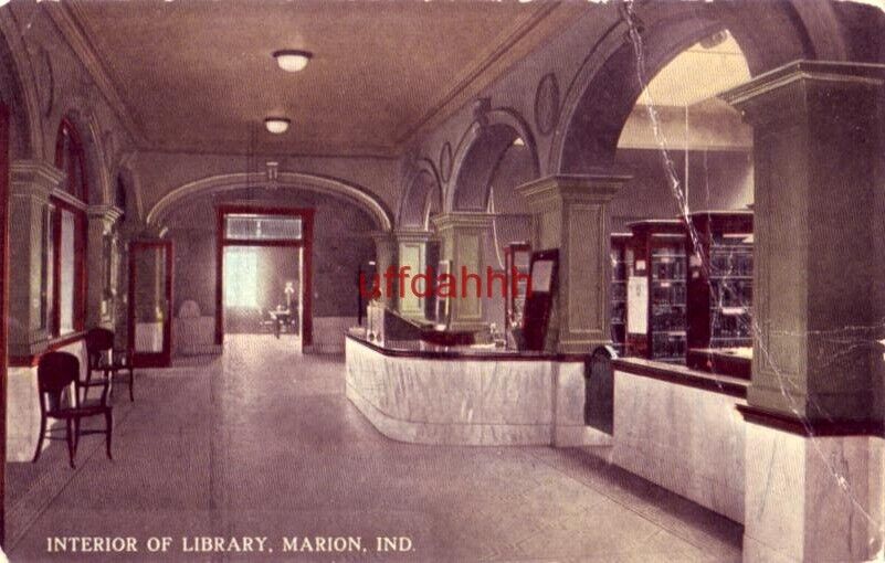 INTERIOR OF LIBRARY, MARION, IN. 