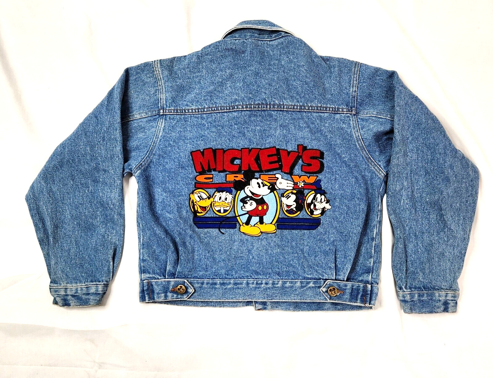 Vintage 90s Disney Mickey & Co Mickey\'s Crew Denim Women Jacket size L (YOUTH?)