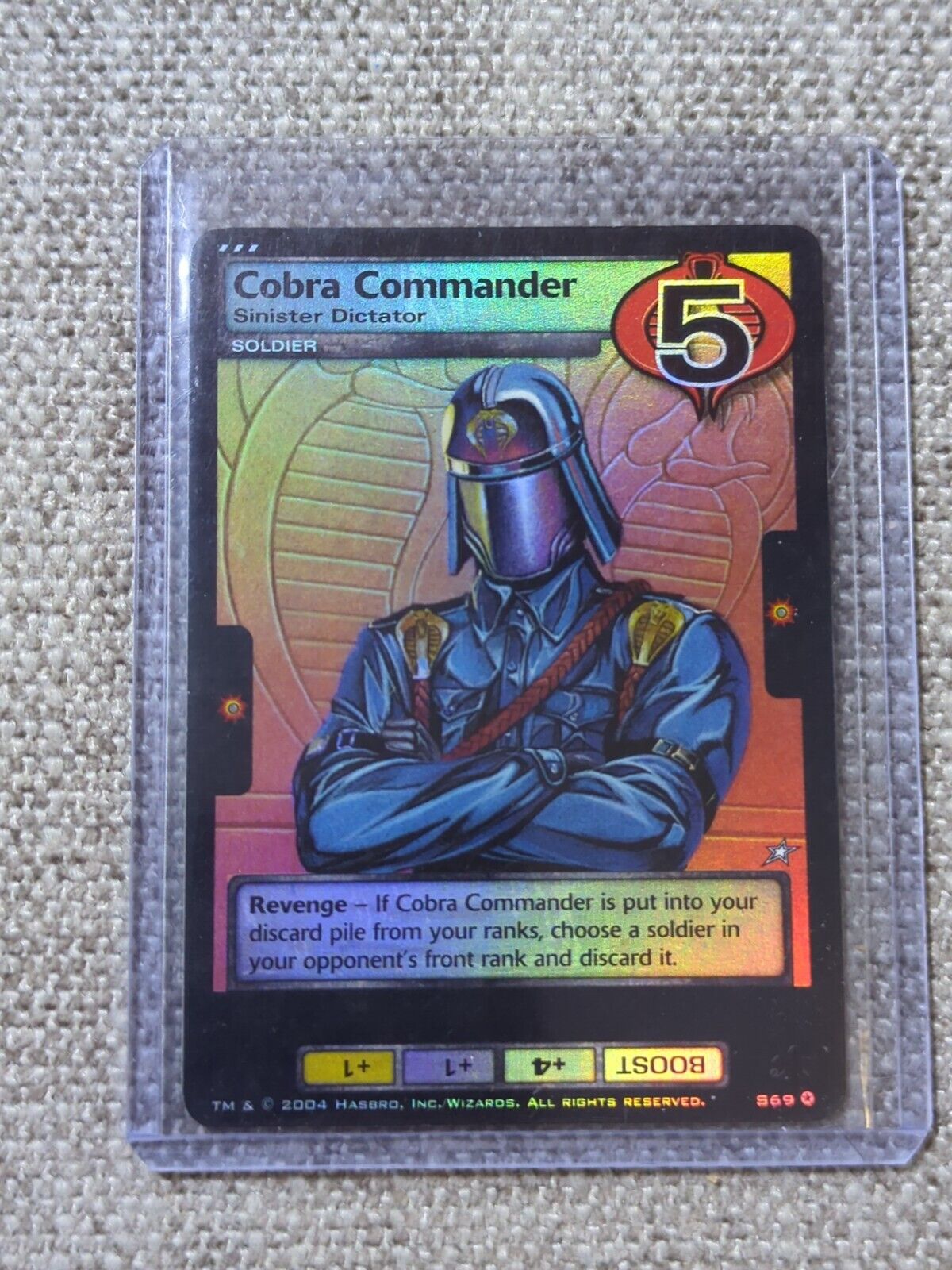 G.I. JOE Hasbro 2004 Cobra Commander Sinister Dictator Foil Card #S69