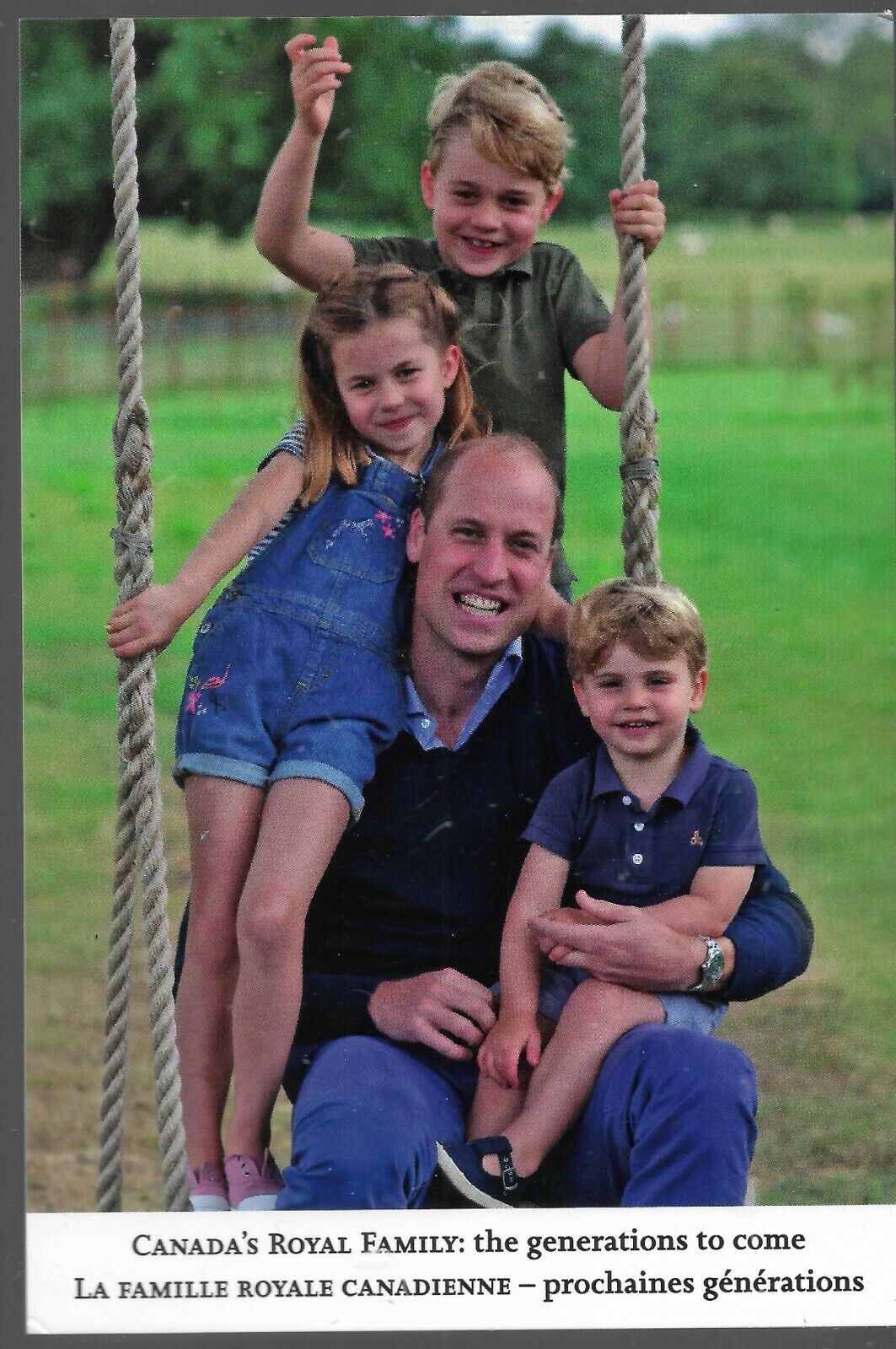 Royal Family Postcard: Prince William & Family At Play Duke Of Cambridge 