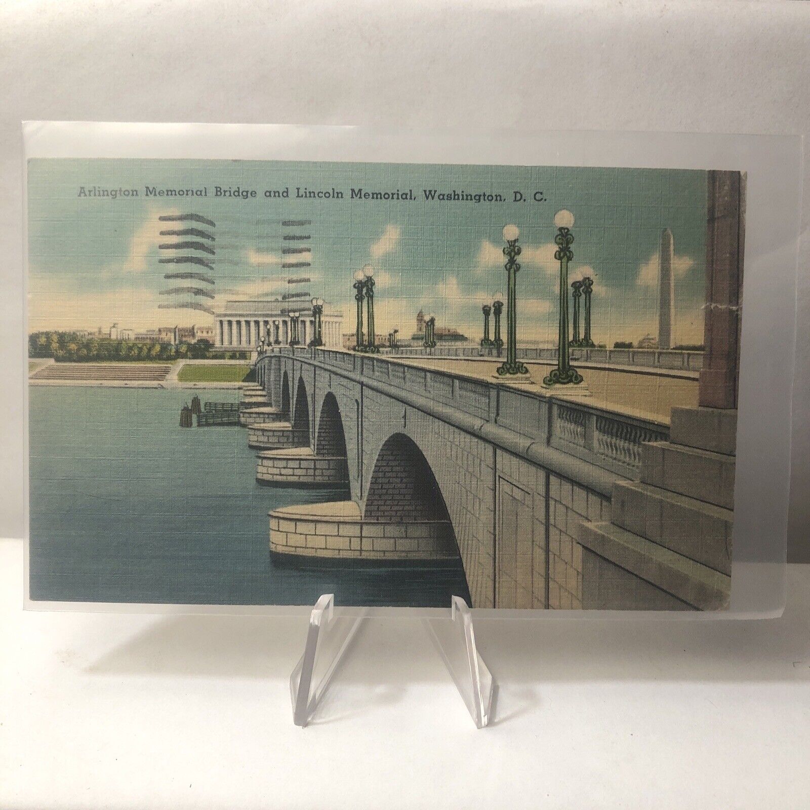Arlington Memorial Bridge, Lincoln Memorial, Washington DC Vintage Postcard