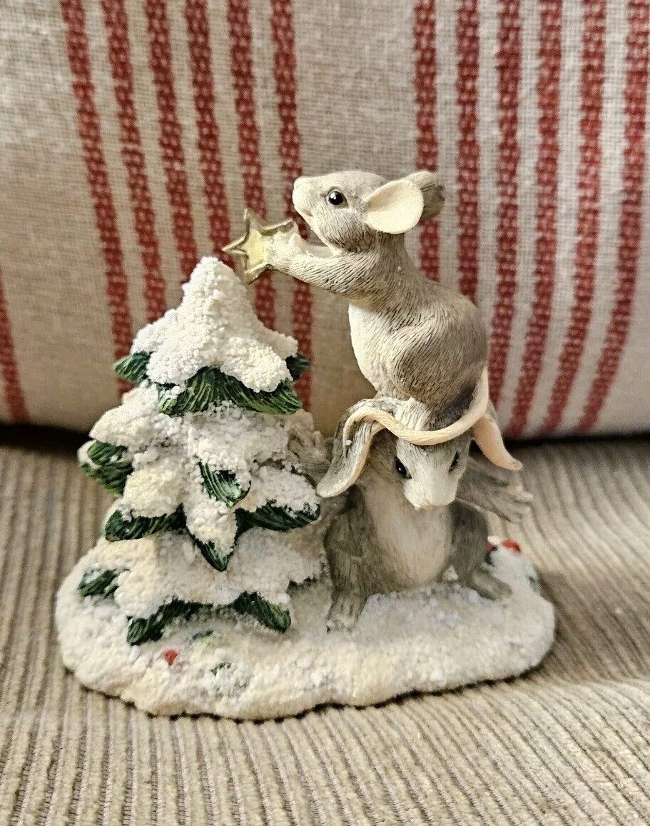 Silvestri  Charming tails Bunny & Mouse decorate Christmas Tree TEAMWORK HELPS
